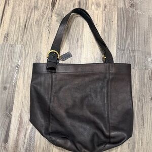 Vintage COACH black Elegant Black Leather “ THE 90’s “ Tote Bag slouchy